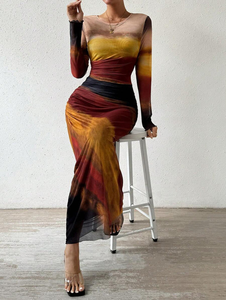 TORINA | Round Neck Bodycon Maxi Dress