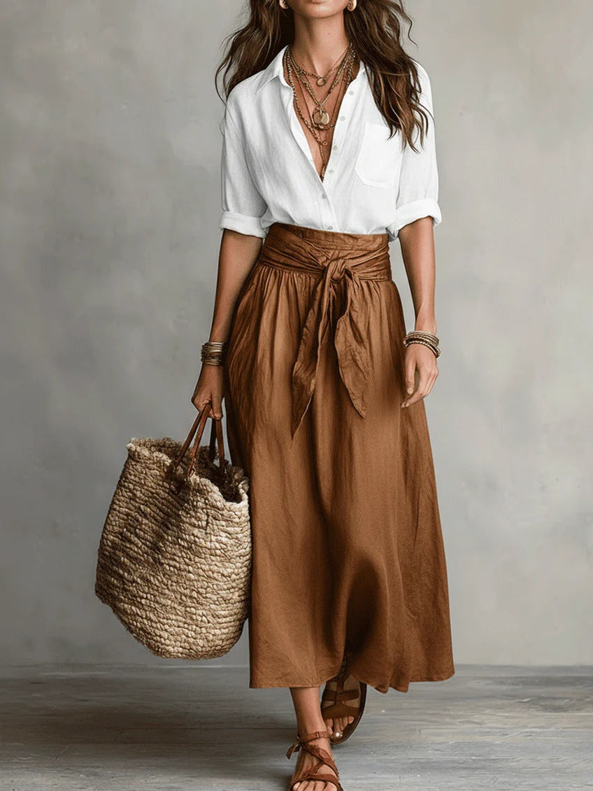 RIVER | Relaxed Two-Piece Midi Skirt Set