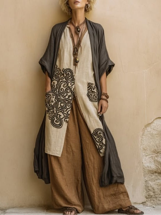 Valentina | Complete Bohemian Long Embroidered Outfit