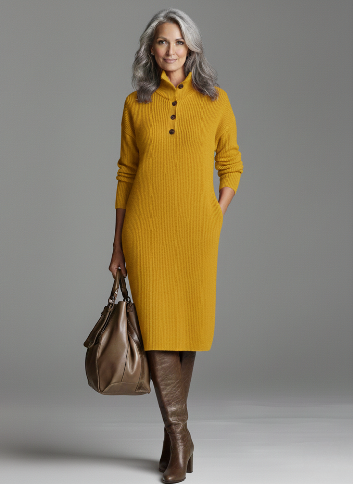 Britt | Chic Ribbed Midi Dress
