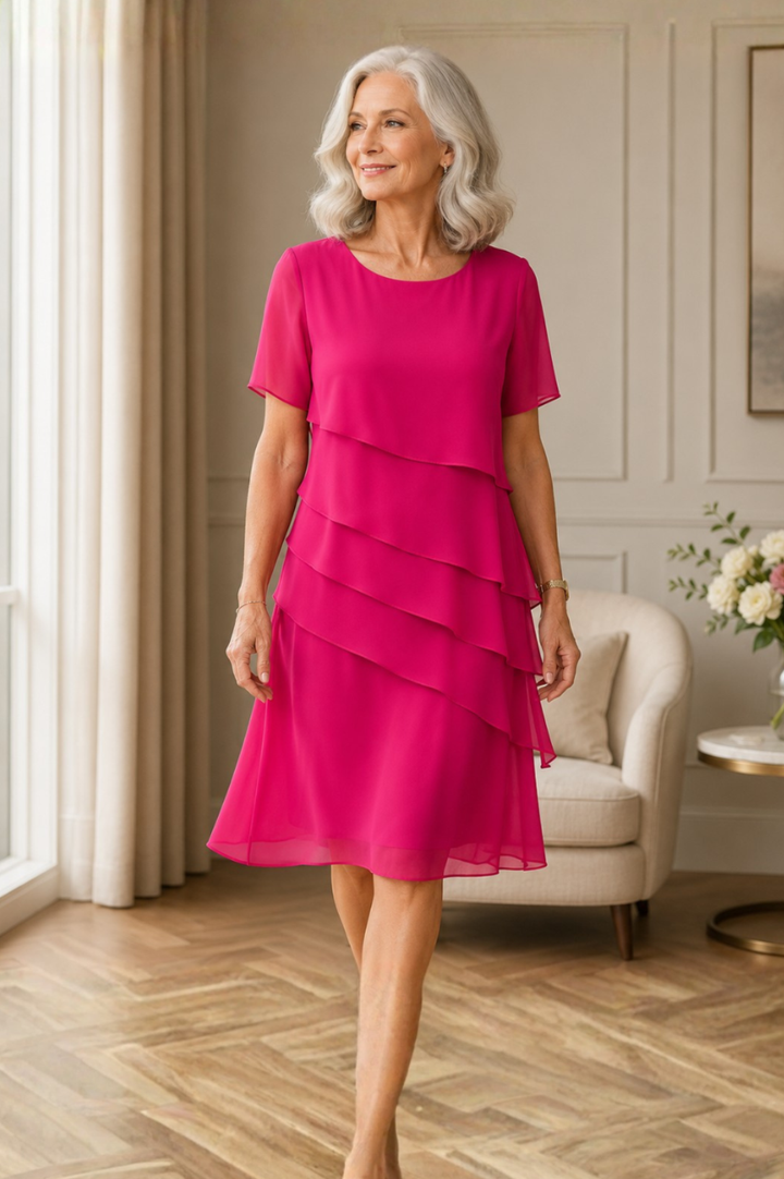 LINDA™ | Elegant Comfort Ruffle Dress