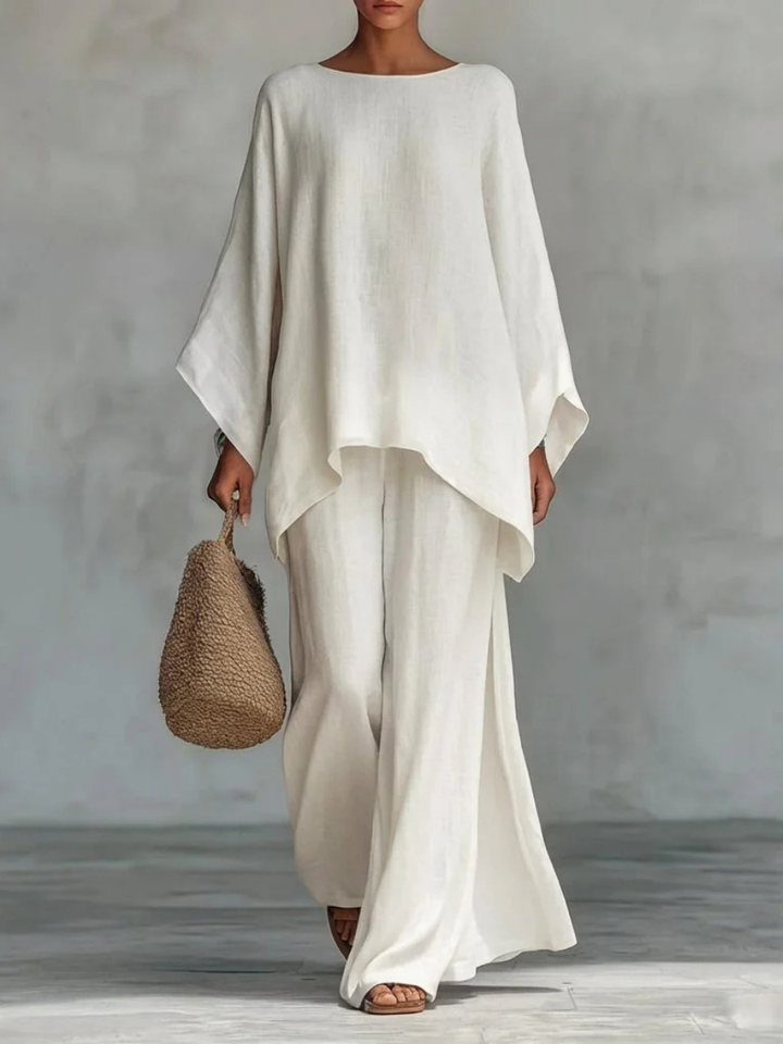 Christine | Two-Piece Set with Long Sleeves and Wide Trousers