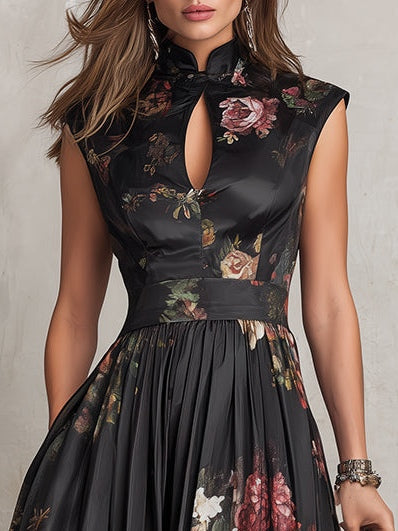 Evelyn | Floral Pleated Midi Dress