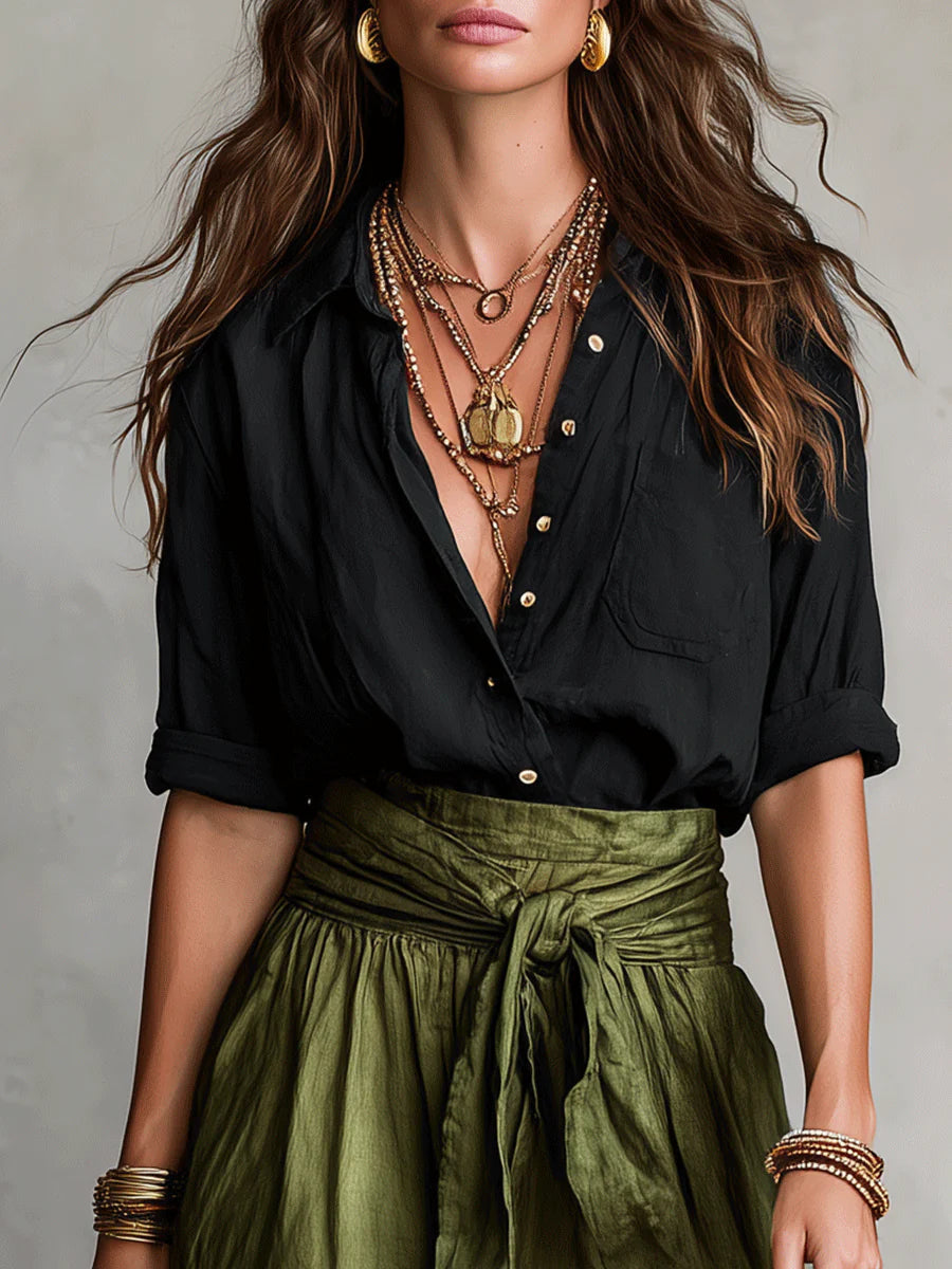 RIVER | Relaxed Two-Piece Midi Skirt Set