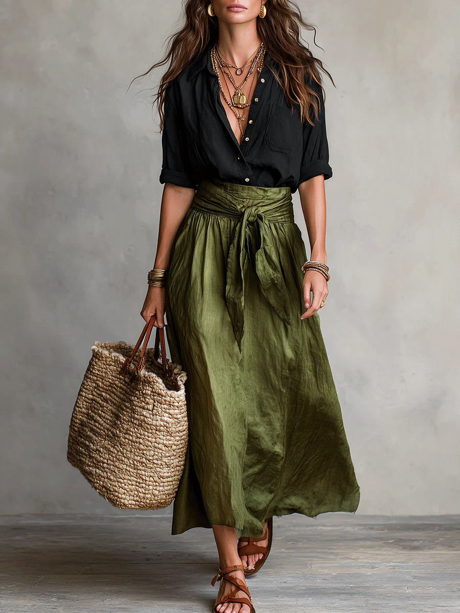 RIVER | Relaxed Two-Piece Midi Skirt Set
