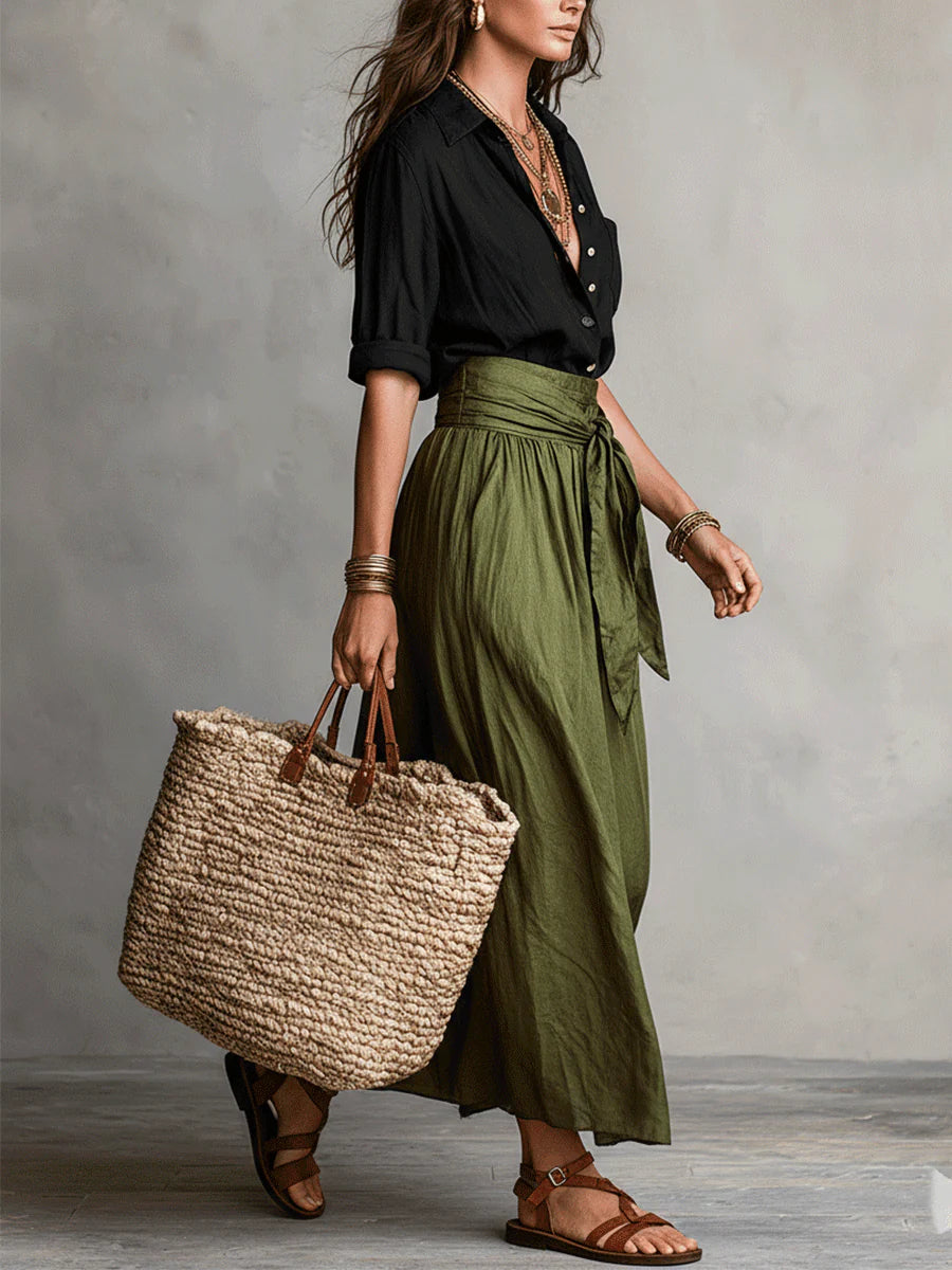 RIVER | Relaxed Two-Piece Midi Skirt Set