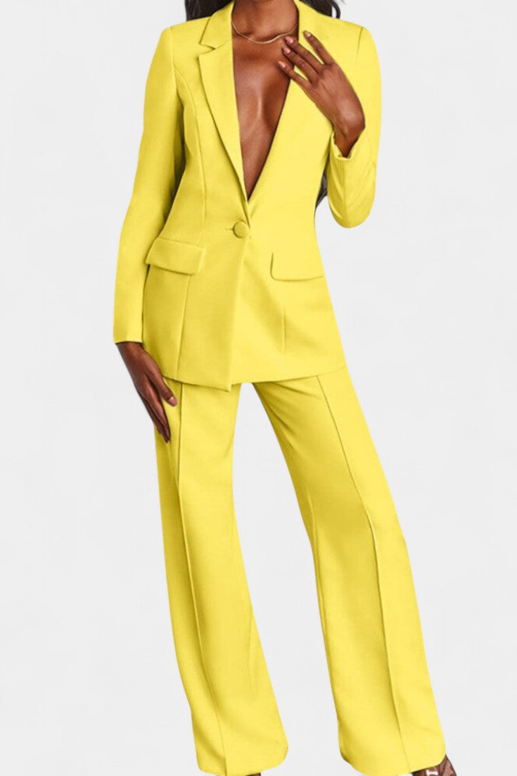 Marnie Blazer and High-Waisted Pants Ensemble