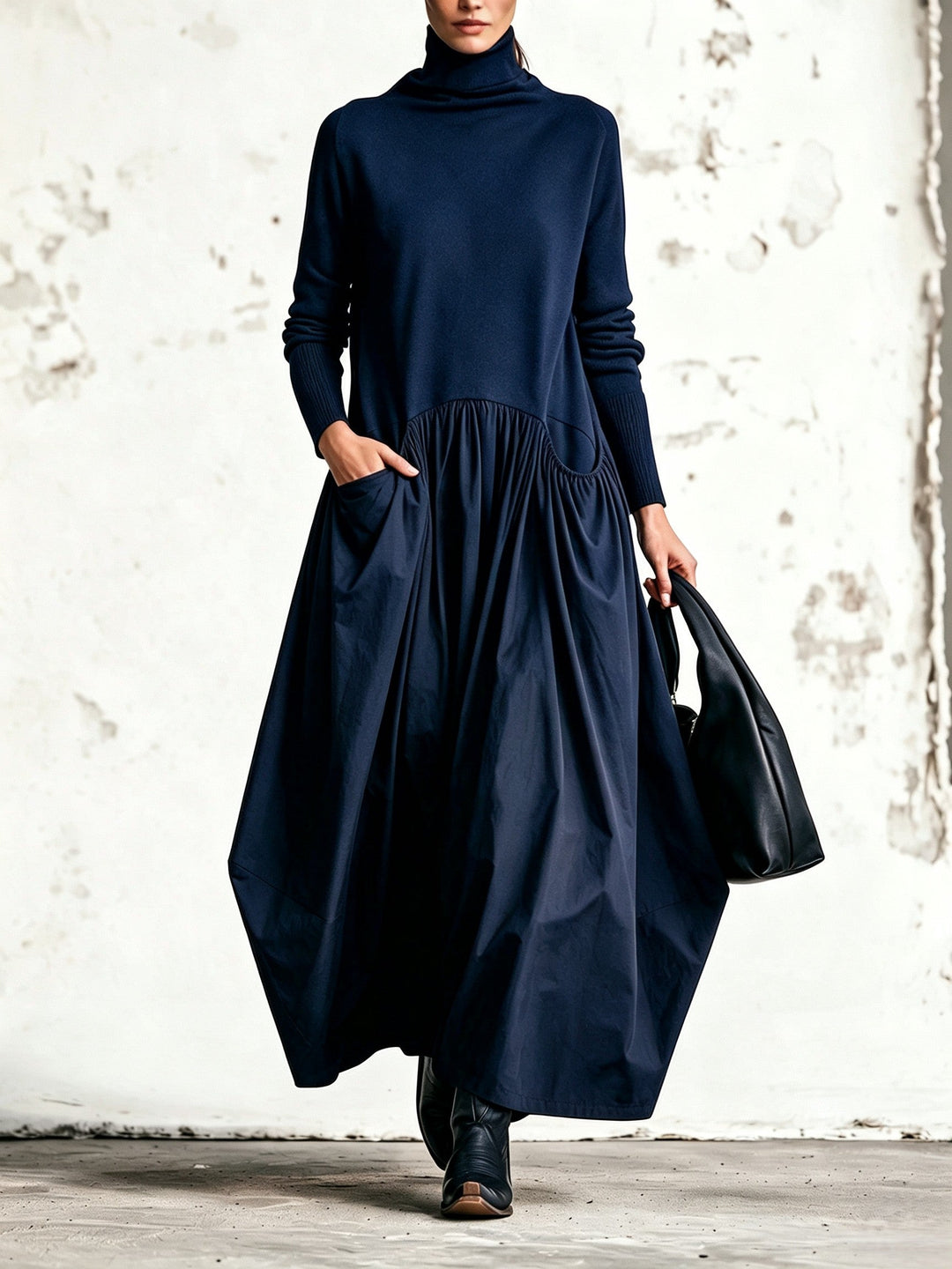 Odette | Oversized Dress with High Neck