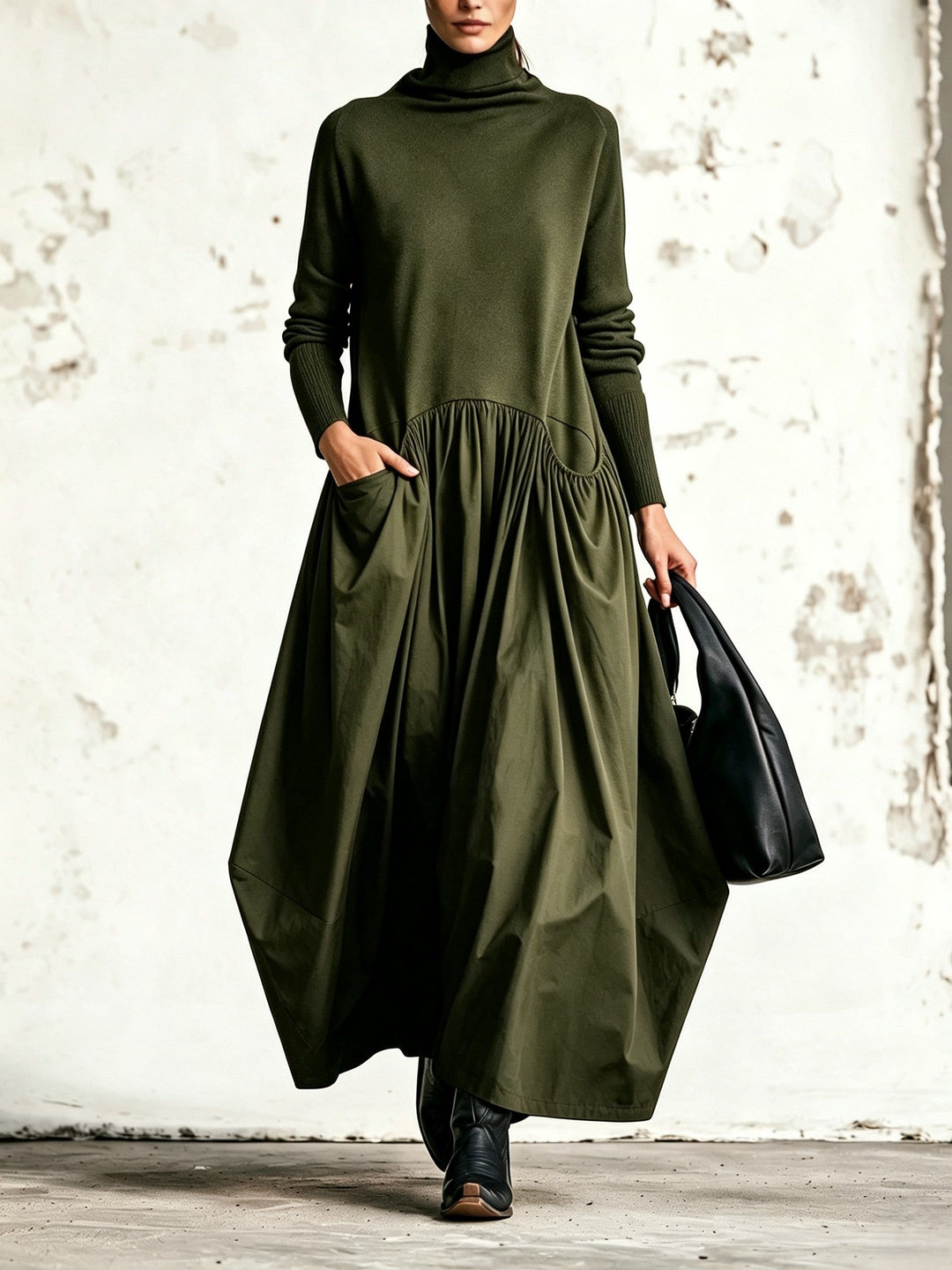 Odette | Oversized Dress with High Neck
