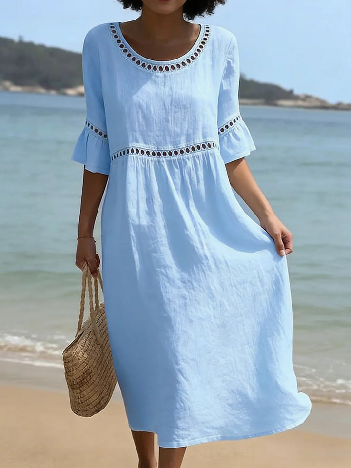 Amara | Elegant Tummy-Camouflaging Midi Dress