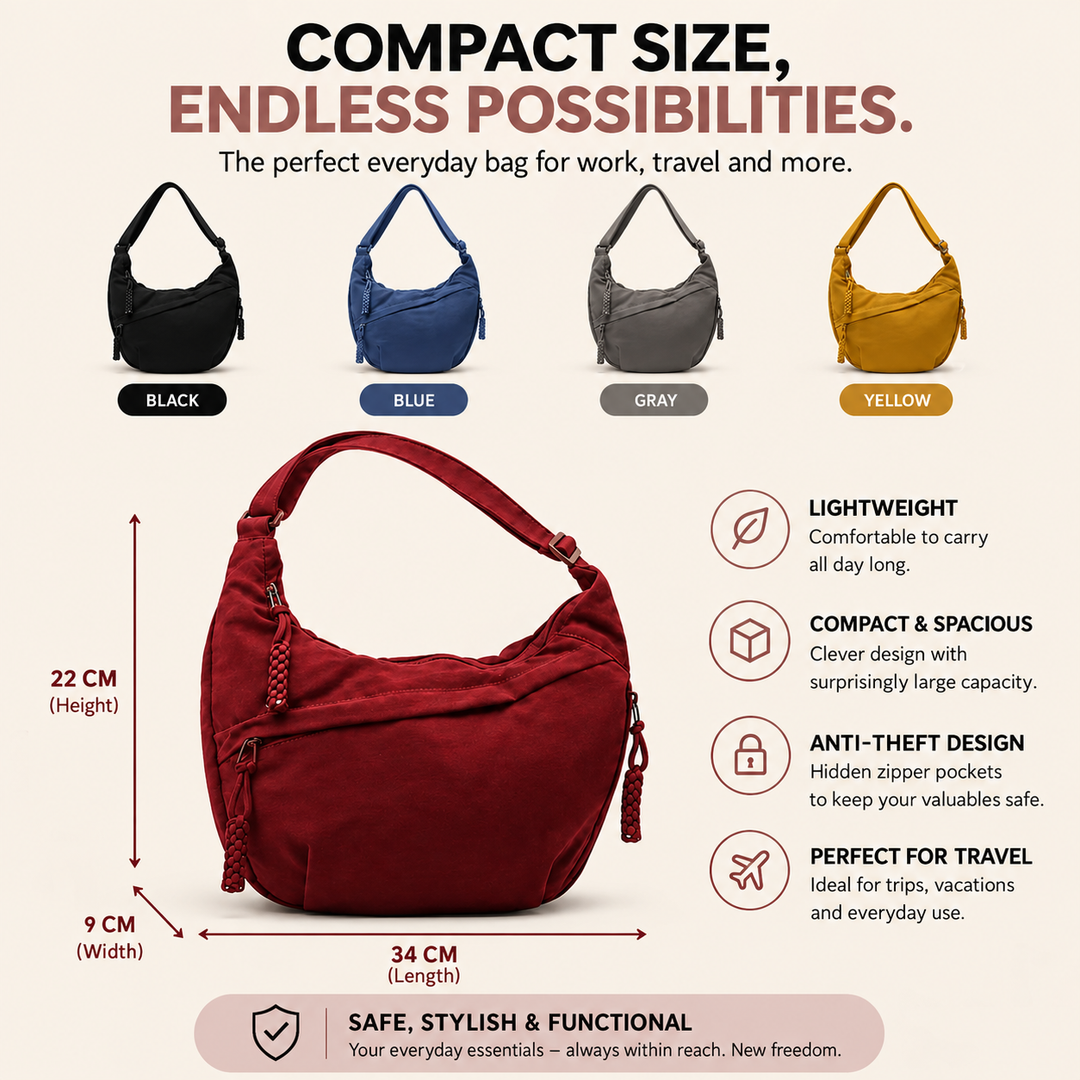 Mirelle | Anti-theft Half-Moon Crossbody Shoulder Bag