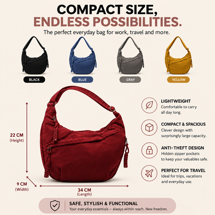 Mirelle | Anti-theft Half-Moon Crossbody Shoulder Bag