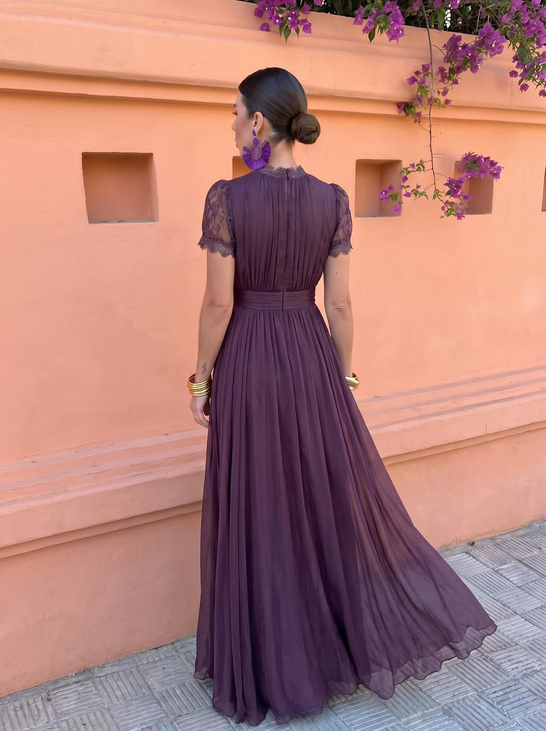 Ashley | Long Vintage Chiffon Dress