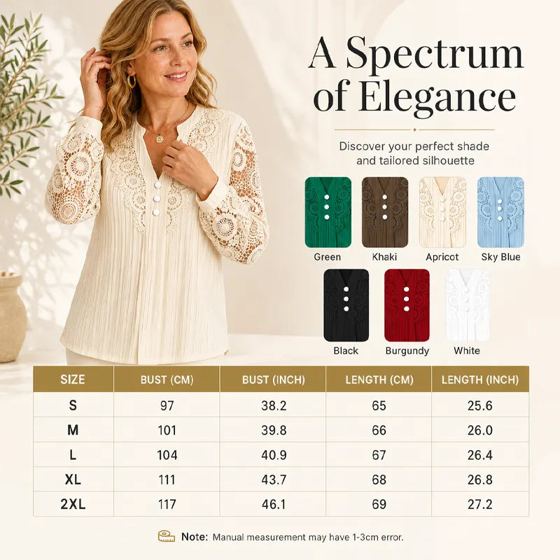 Piper | lace blouse with a V-neck and long sleeves
