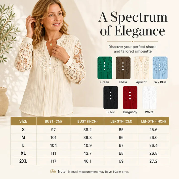 Piper | lace blouse with a V-neck and long sleeves
