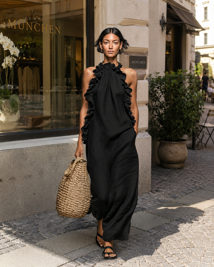 Helene | Sleeveless Maxi Dress with Ruffles