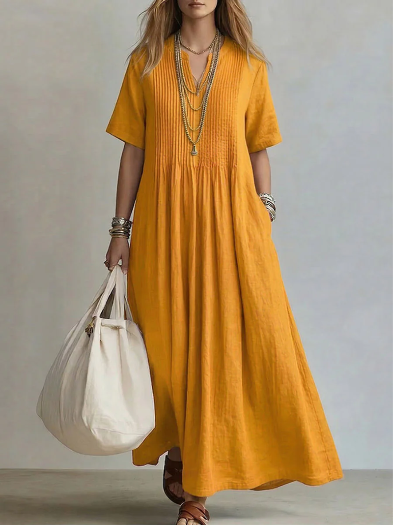 LIVIA | Pintuck Maxi Dress
