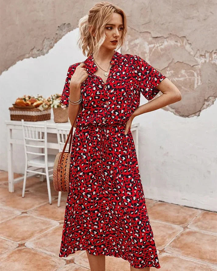Romy™ V-Neck Ruffle Detail Dress