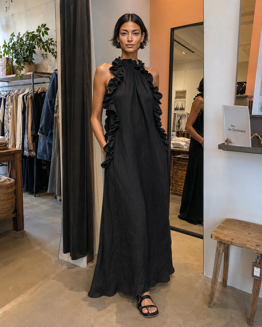 Helene | Sleeveless Maxi Dress with Ruffles