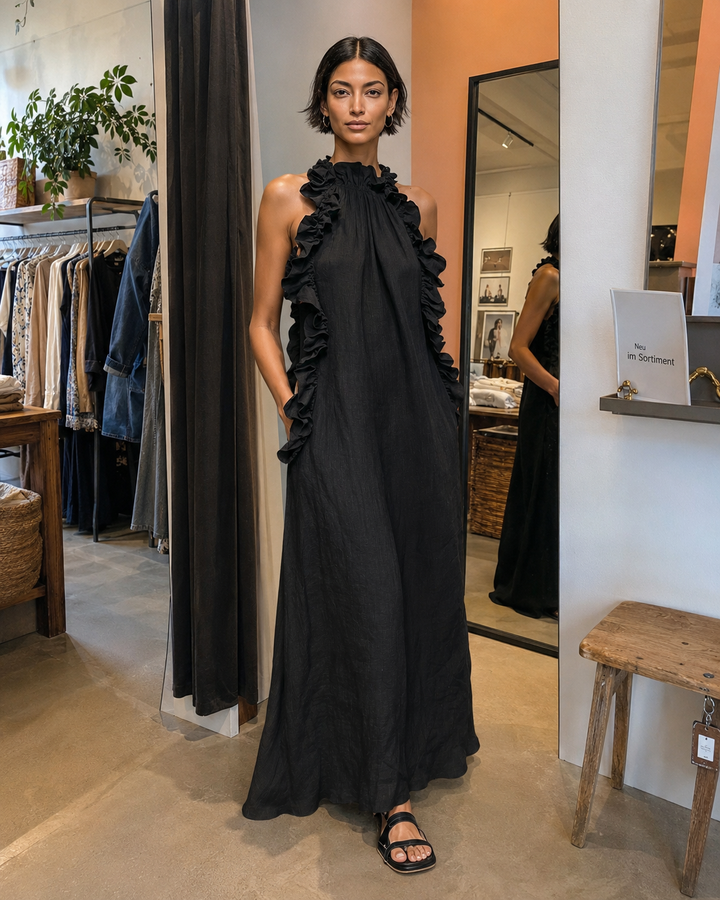 Helene | Sleeveless Maxi Dress with Ruffles