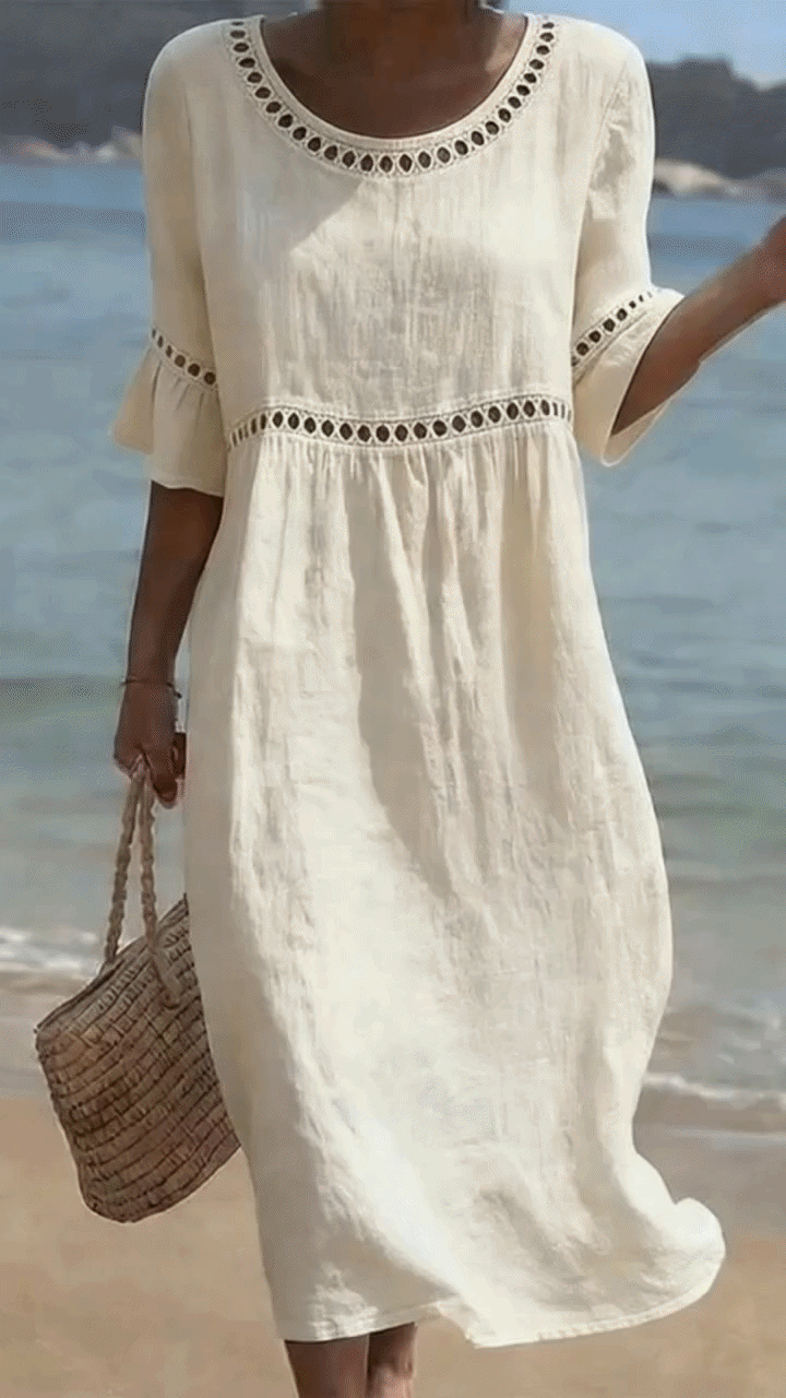 Amara | Elegant Tummy-Camouflaging Midi Dress