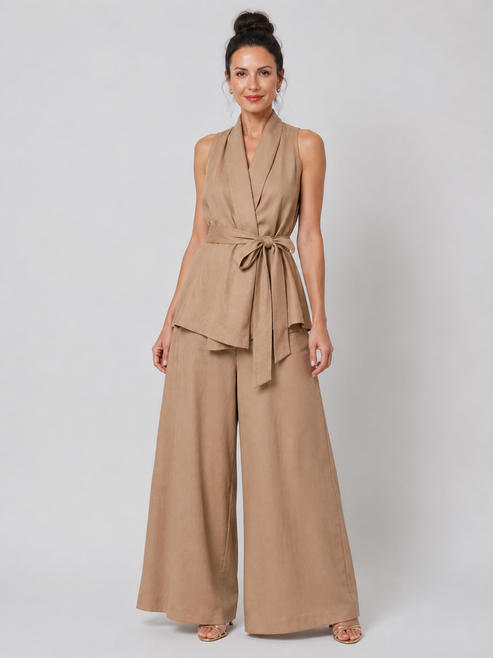 Amelia | Wrap Top & Wide-Leg Trousers Set