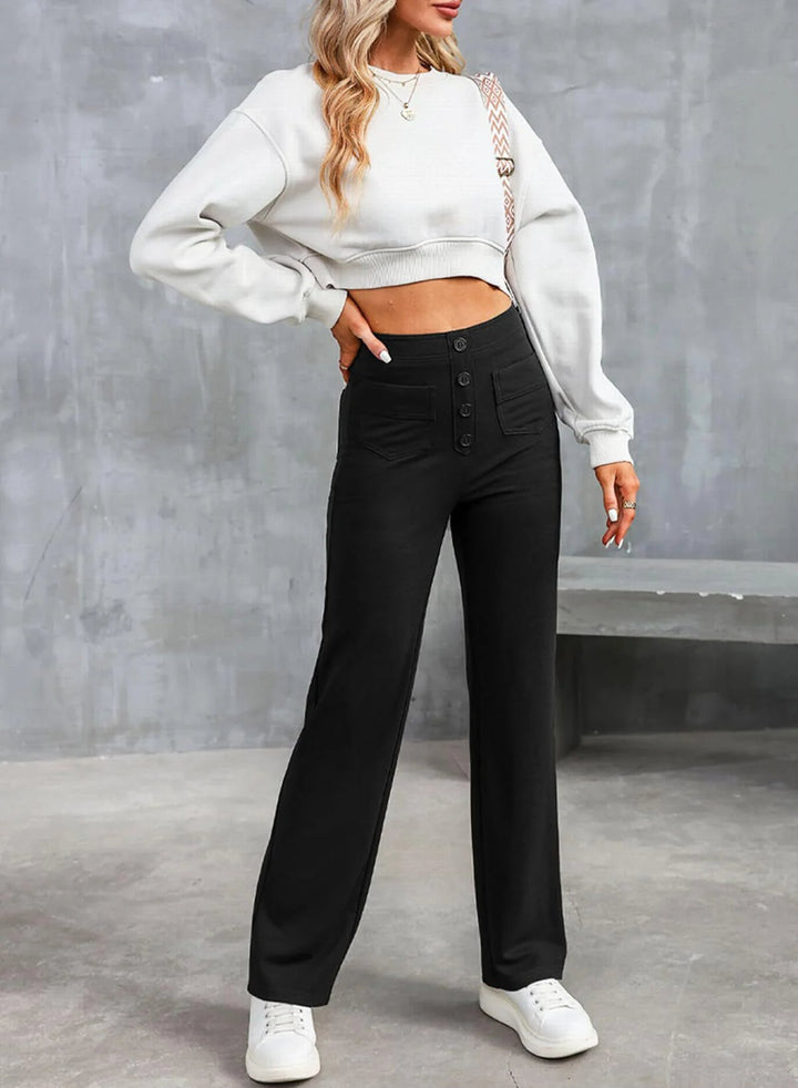 Camille | High Waist Stretch Trousers