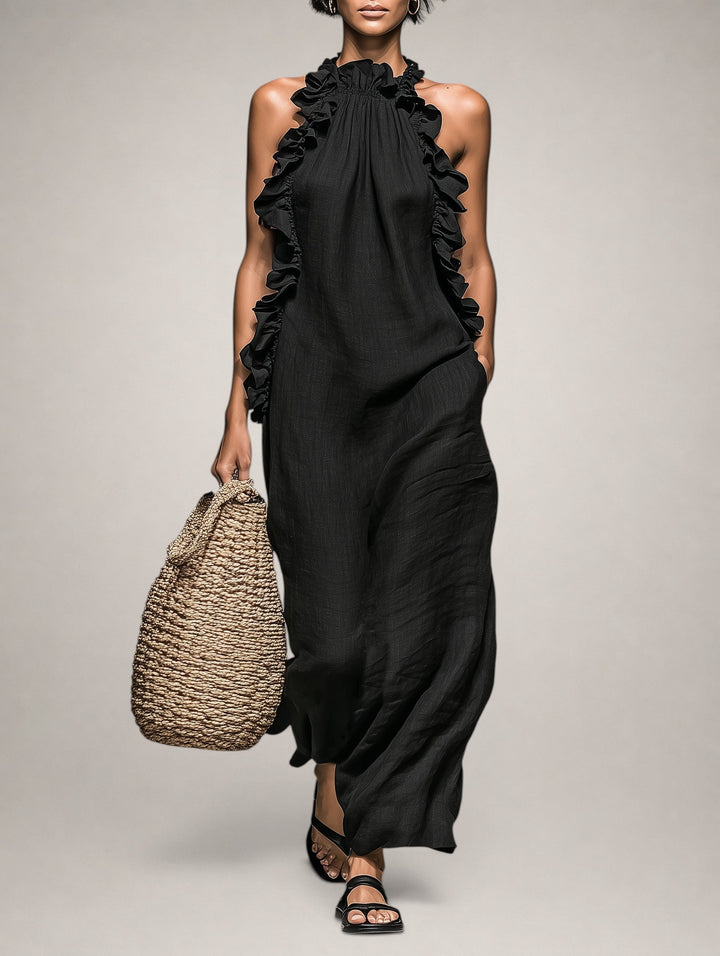 Helene | Sleeveless Maxi Dress with Ruffles