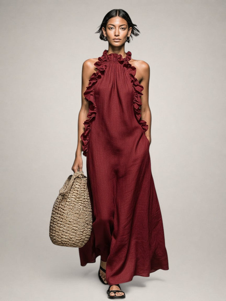 Helene | Sleeveless Maxi Dress with Ruffles
