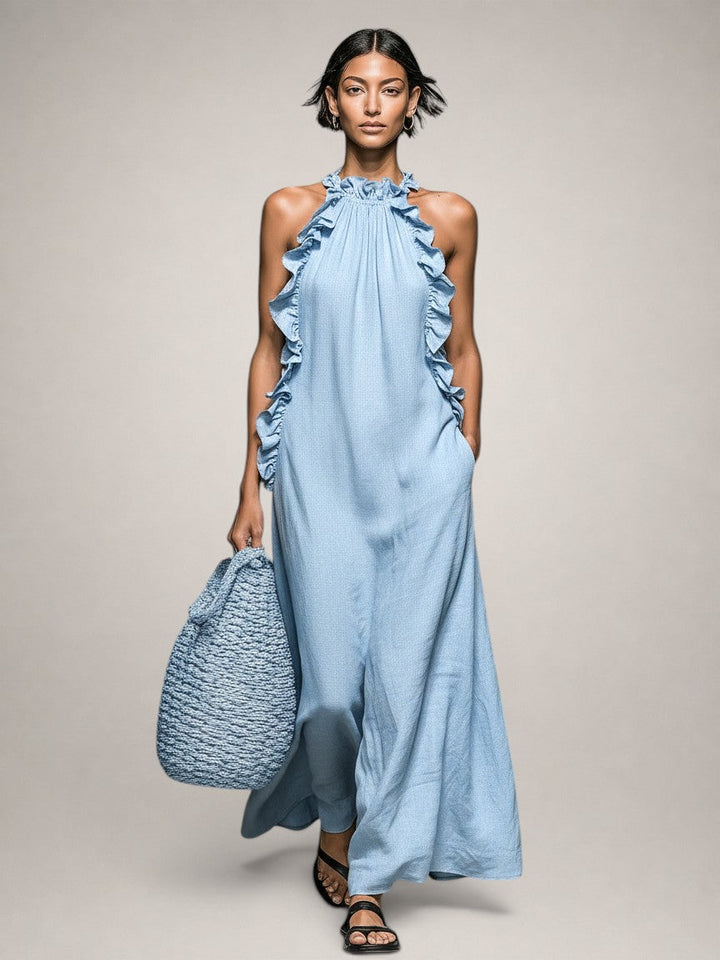 Helene | Sleeveless Maxi Dress with Ruffles