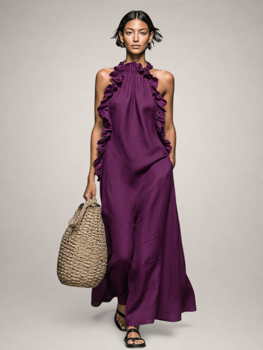 Helene | Sleeveless Maxi Dress with Ruffles