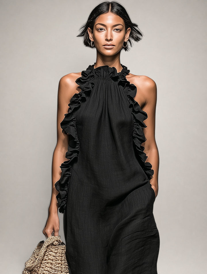 Helene | Sleeveless Maxi Dress with Ruffles