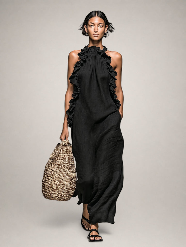 Helene | Sleeveless Maxi Dress with Ruffles