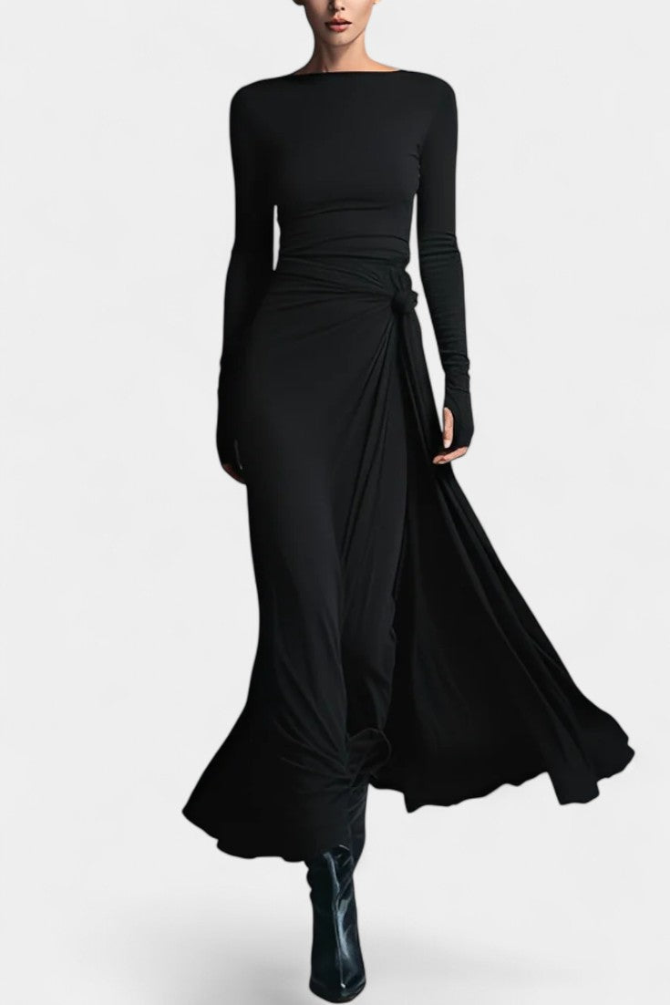 Gray Armelle Long Wrap Dress