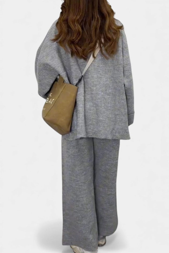 Quirina Relaxed Outfit with Round Neck Top and Flowing Pants