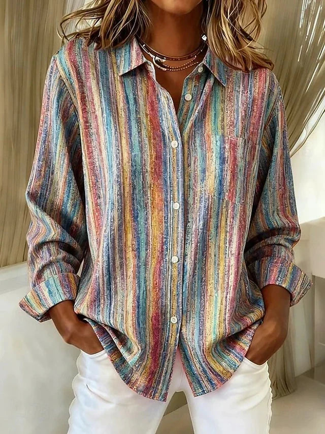 Harlowe | Vintage Striped Button Blouse