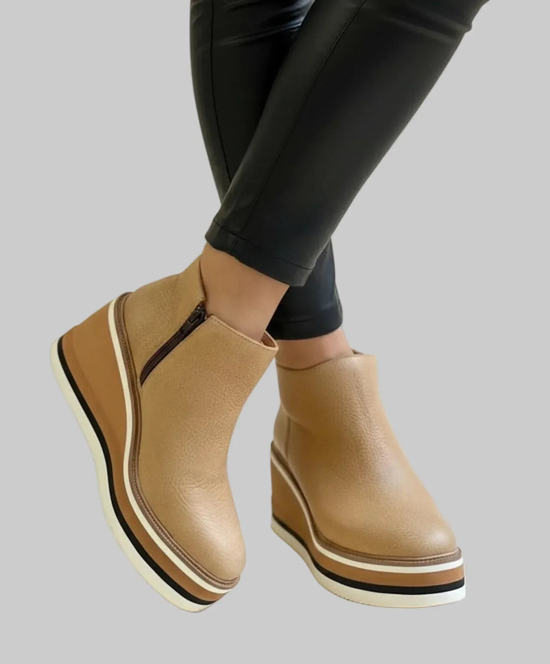Brielle | Wedge Ankle Boots with Zipper