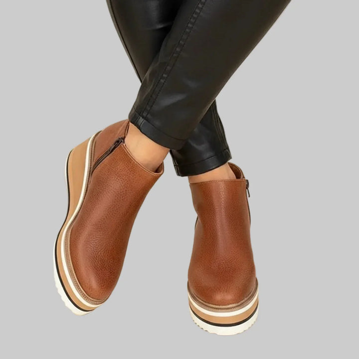 Brielle | Wedge Ankle Boots with Zipper