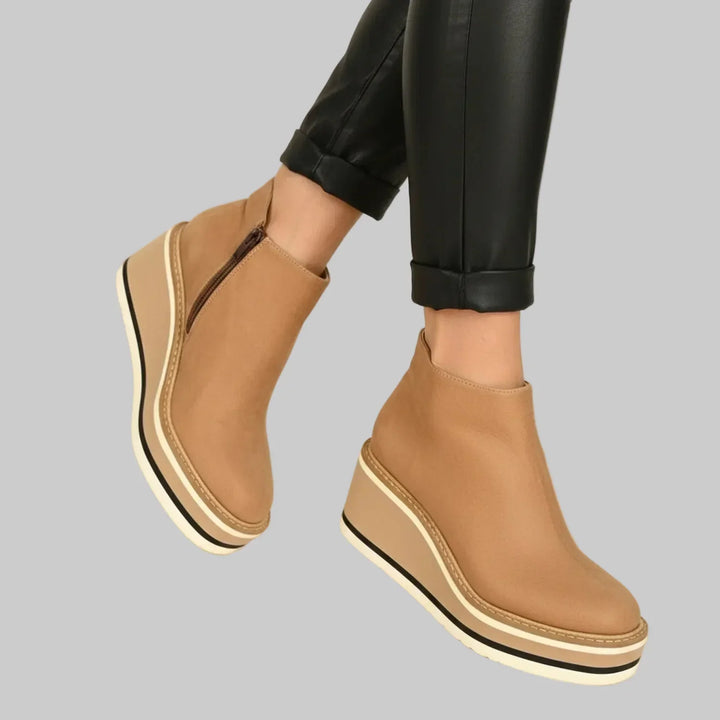 Brielle | Wedge Ankle Boots with Zipper
