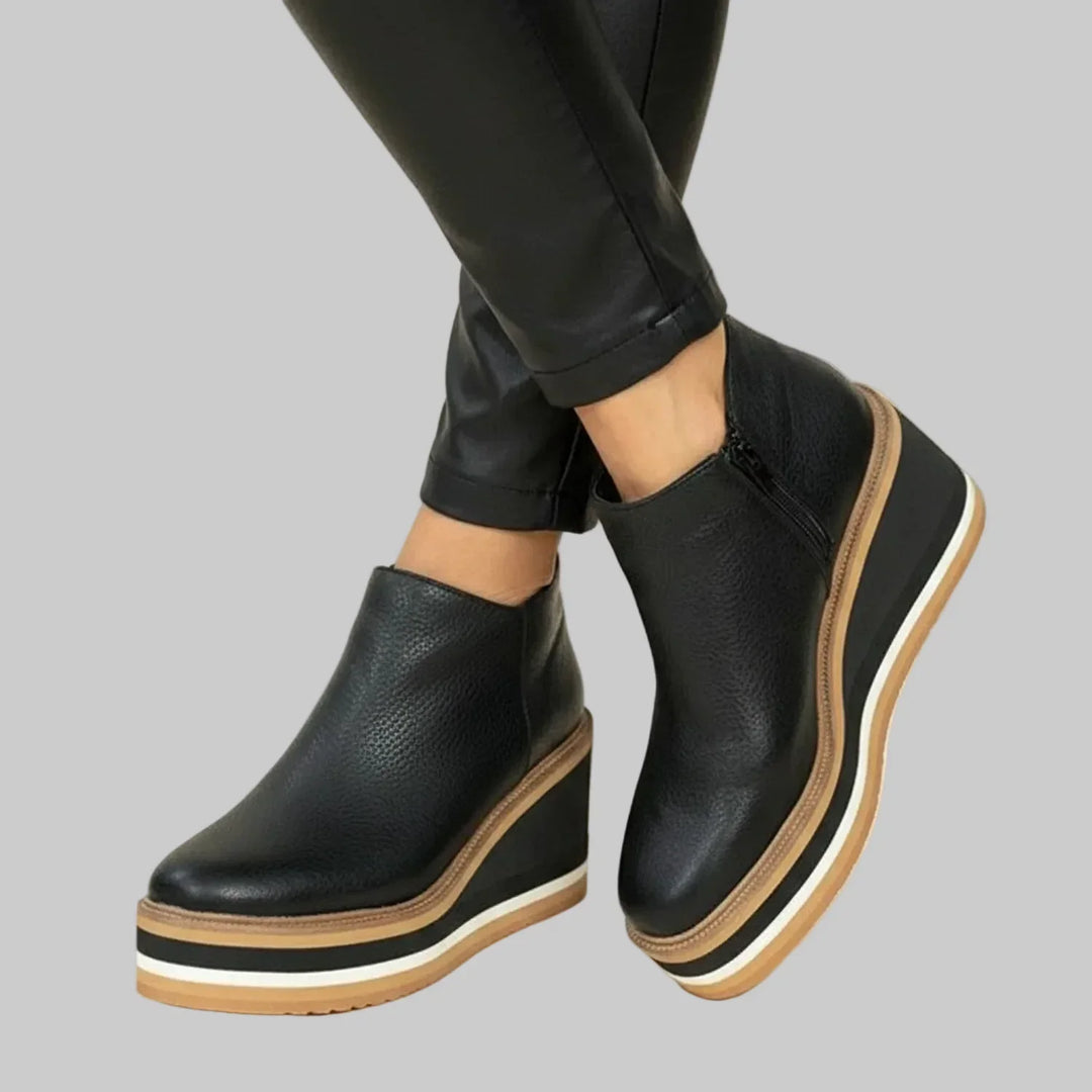Brielle | Wedge Ankle Boots with Zipper
