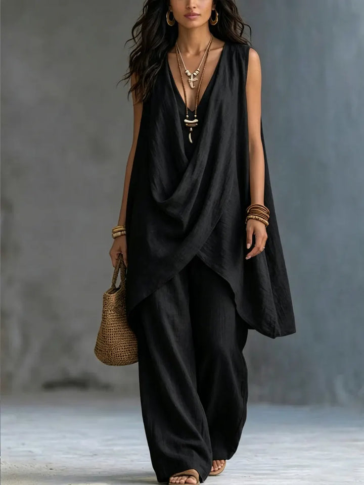 Geneva | Draped Suit with Wide Trousers