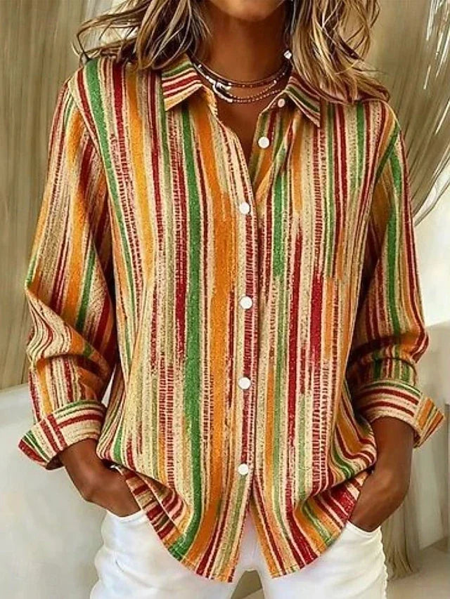 Harlowe | Vintage Striped Button Blouse