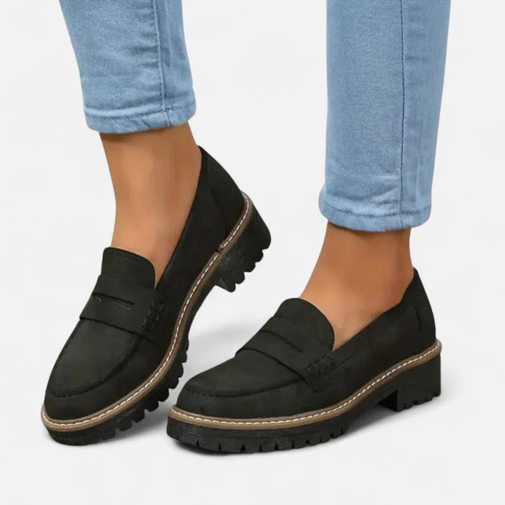 Emilia | Padded Chunky Platform Penny Loafers