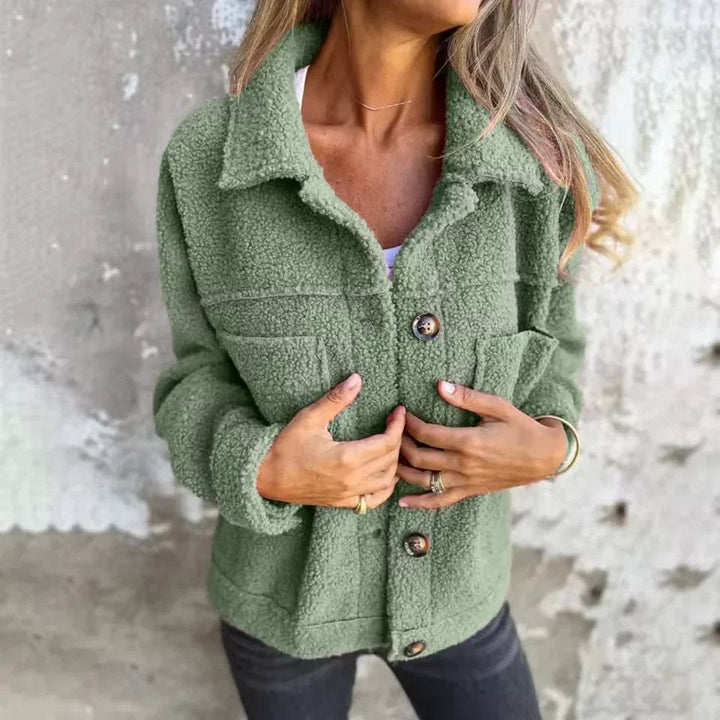 Emma | Button-Front Sherpa Jacket