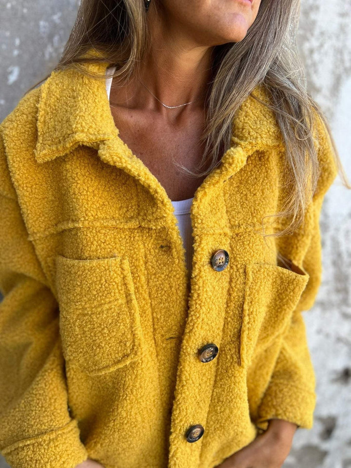 Emma | Button-Front Sherpa Jacket