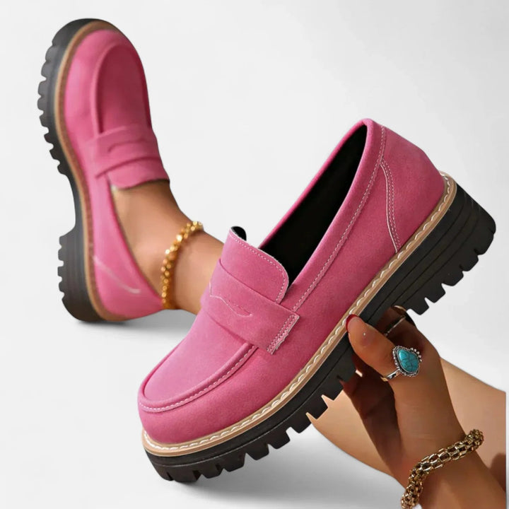Emilia | Padded Chunky Platform Penny Loafers