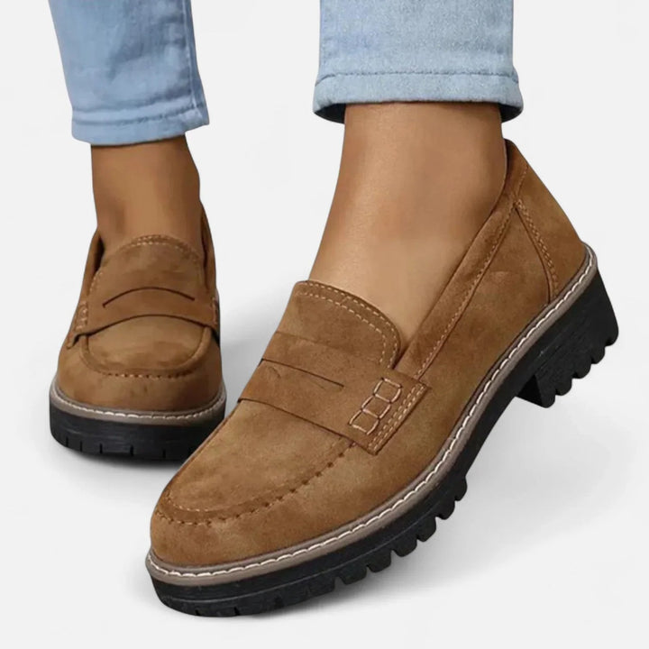 Emilia | Padded Chunky Platform Penny Loafers