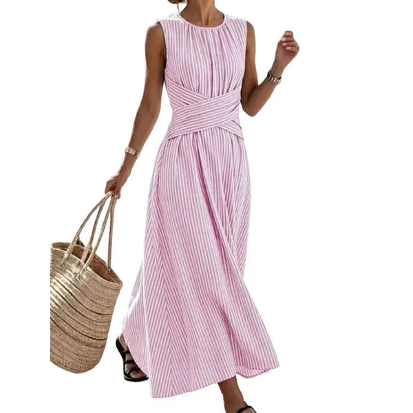 Aitana | Striped Dress with Crossed Waist