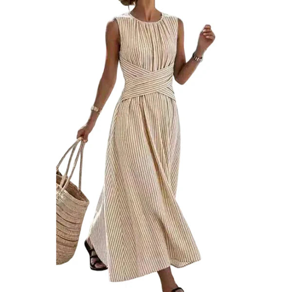 Aitana | Striped Dress with Crossed Waist